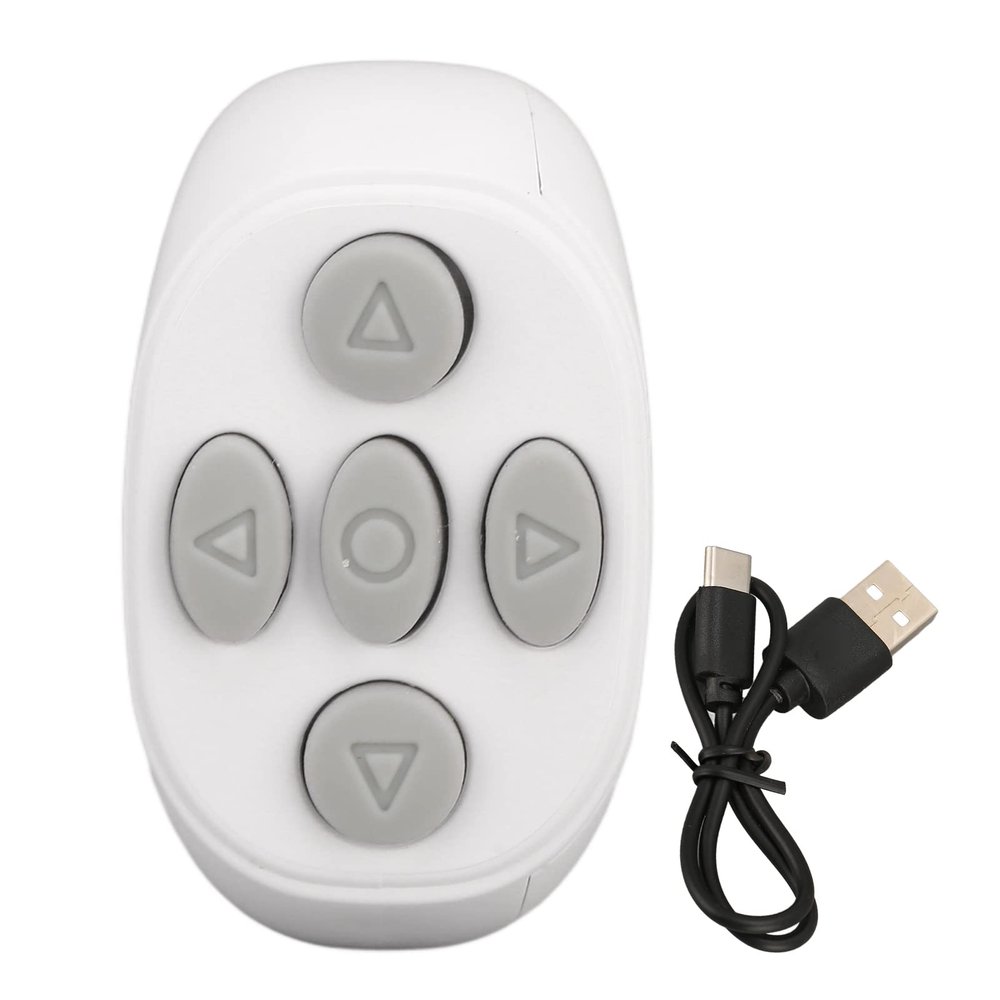 LOCADENCE BT Remote Control, Multi Function Ring Design Wireless Phone Selfie Shutter for Take Photos, Record Videos, Watch Videos, Read Novels (White)