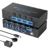 8K HDMI KVM Switch 4 Computers Sharing 1 Monitor, ANXQQ EDID Function KVM Switch HDMI 4 Port 8K@60Hz 4K144Hz for 4 USB Devices, Keyboard Mouse Switch with 4 USB Cables, Wired Control and Power Supply view 1