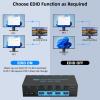 8K HDMI KVM Switch 4 Computers Sharing 1 Monitor, ANXQQ EDID Function KVM Switch HDMI 4 Port 8K@60Hz 4K144Hz for 4 USB Devices, Keyboard Mouse Switch with 4 USB Cables, Wired Control and Power Supply view 4