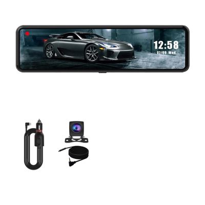 1080P+1080P Car Dvr Mirror Stream Rear View Mirror Dash Camera Dash Cam Dual Car Camera Dashcam Drive Recorder IPS Touch Screen(Color:Dual Lens 1080P-6M,Size:None)