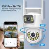 1080P PTZ Outdoor Security Camera, Dual Lens Linkage Wireless WiFi Cameras for Home Security, 360 View Auto Tracking Surveillance Camera with Human Detection, Color Night Vision, Two-Way Audio view 3