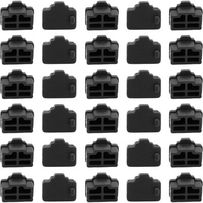 30 Pcs Silicone RJ45 Ethernet Hub Port RJ45 Anti-Dust Cover Cap Protector Plugs Stoppers for RJ45 Female Port Devices,TV,Computer,Other Devices,Black
