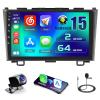 [2+64GB] Android 15 Car Radio for Honda CRV 2007-2011 with Wireless CarPlay Android Auto, 9 Inch HD Touchscreen Car Stereo with WiFi GPS Bluetooth FM/RDS SWC Backup Camera MIC view 1