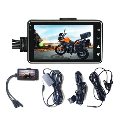 3" 1080P HD Motorcycle Camera DVR Motor Dash Cam with Special Dual-Track Front Rear Recorder Dual Lens 3 inch Display Camcorder (Size : with 16G)