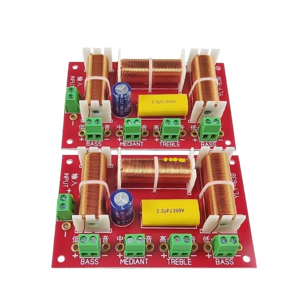 DEBLAN 200W Two Bass Crossover Treble + Midrange + Dual Woofer Speaker Crossover Audio 3 Way Crossover Frequency Divider 4-8OHM