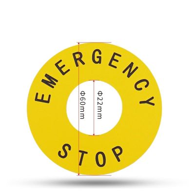 BSXYLVA 2 ZB2BY9330C Ring Scale Plates for Mushroom Head Button Emergency Stop Sign Plate Wholesale Yellow