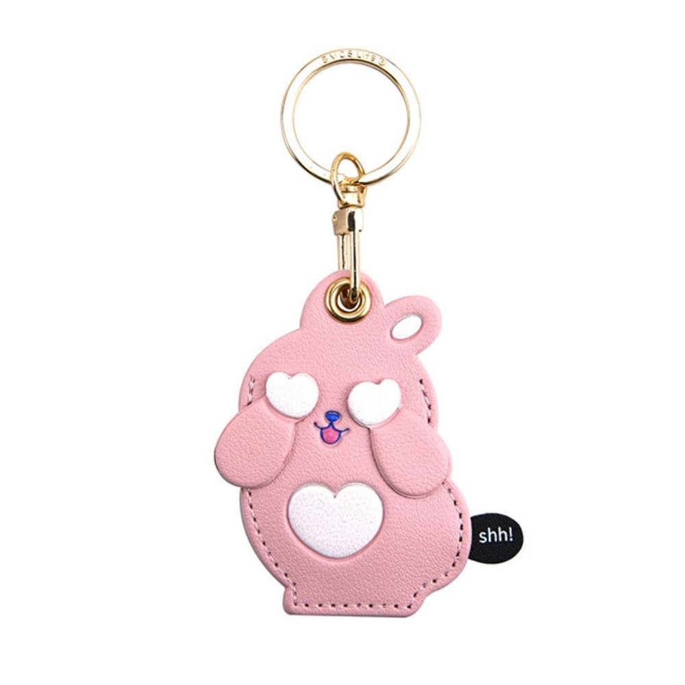 Tomcrazy 3in1 Cute Cartoon Protective Case for Airtag Huawei Tag Samsung Galaxy SmartTag Tile Sticker Cover (pink rabbit)