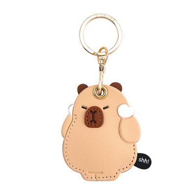 Tomcrazy 3in1 Car Keychain Cute Cartoon Protective Case for Airtag Huawei Tag Samsung Galaxy SmartTag Tile Sticker Cover (capybara)