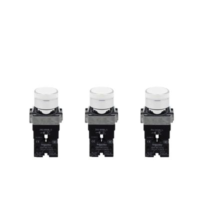 BSXYLVA 1PCS XB2BW31M1C Flat Head Button with Light AC220V White ZB2BW31C Button Metal
