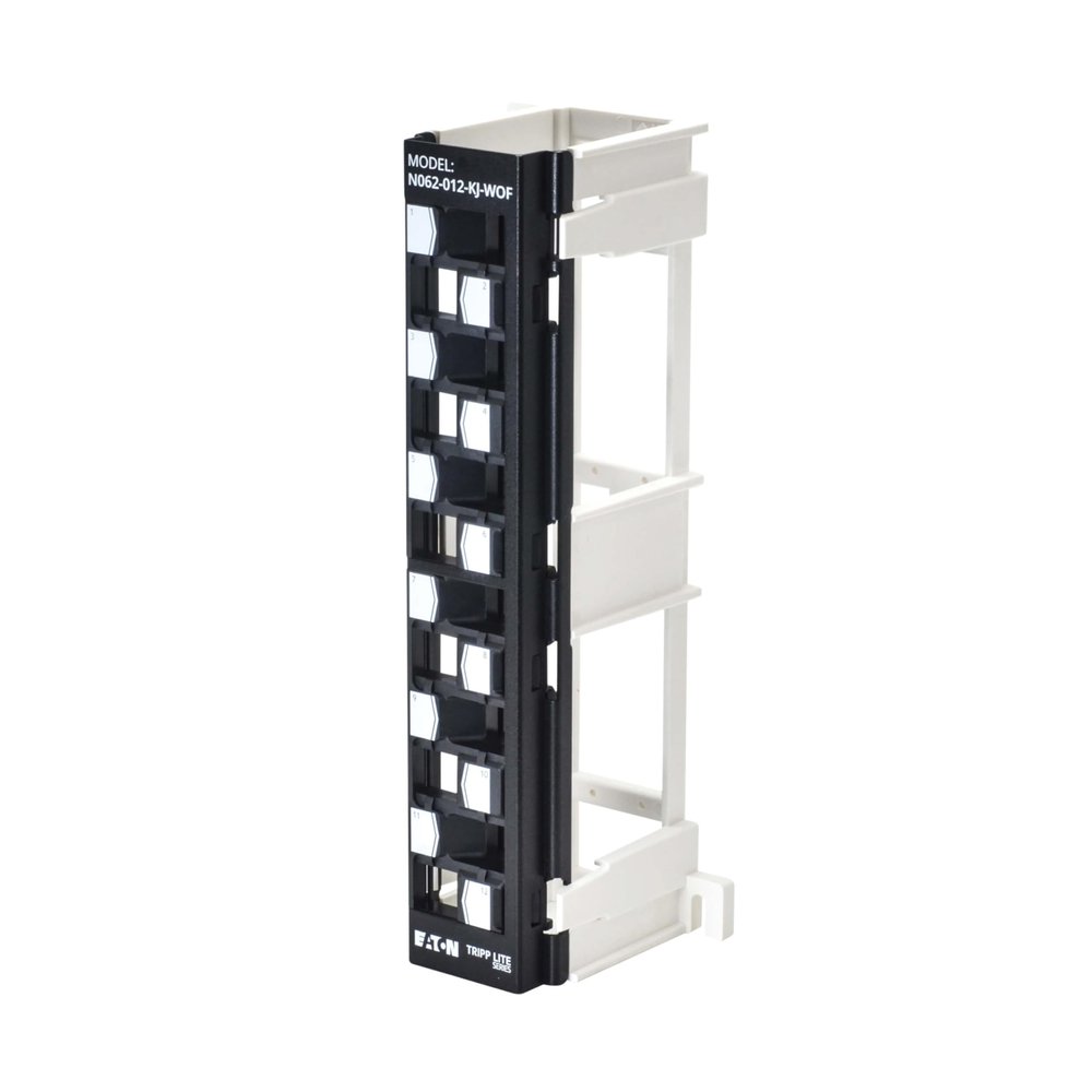 Eaton Tripp Lite 12-Port Wall-Mount Patch Panel for UTP Keystone Jacks, Offset Ports, Vertical or Horizontal Installation, TAA Compliant, Lifetime Manufacturer's Warranty (N062-012-KJ-WOF)