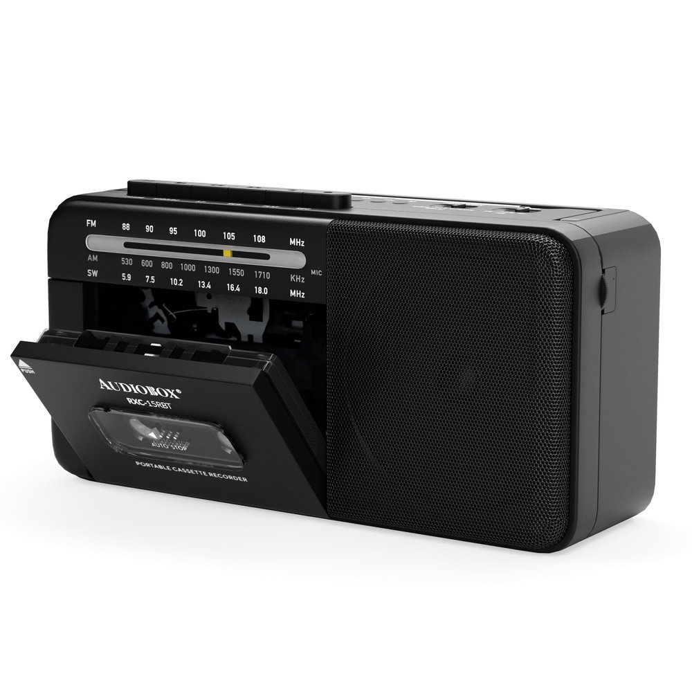 Audiobox Portable Cassette Player - Rechargeable Bluetooth Multi-Band, AM/FM/SW, USB, and AUX Input  Portable Boombox