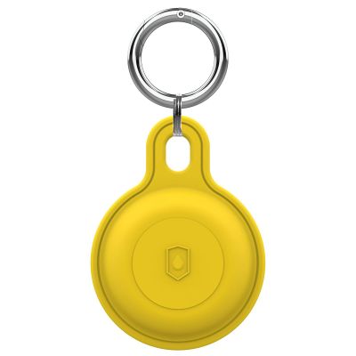 Mllepjdh Case for Airtags Holder Silicone Keyring Case TrackerChain Locator Finder Accessories Anti-Lost Covers, Yellow