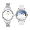 connected wrist Lady's Fashion Smartwatch BT Call 1.32inch Round Screen Health Monitoring Fitness Tracker Waterproof AI Voice Assistant Women's i58 Smart Watch Synthetic Diamond Band (Silver) view 3