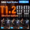 SIRUI Night Walker T1.2 S35 16mm & 75mm Cine Lens Set, Large Aperture Manual Focus Lens for RF Mount, Metal Grey view 3