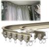 Flexible Bendable Curved Ceiling Curtain Track, Curtain Track Ceiling Mount, RV Curtain Track, Curtain Rail, Aluminum Curtain Track, Ceiling Mount Room Divider, for Curved Shower Curtain ( Color : Cha view 1
