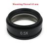 Joebo Microscope Kit 0.5X Lens Working Distance 160 Mm Auxiliary Lens Stereo Microscope with Mounting Size M42 M48 M50 M52 X 0.75mm Microscope Lens Adapters (Color : Mounting Thread 42mm) view 2