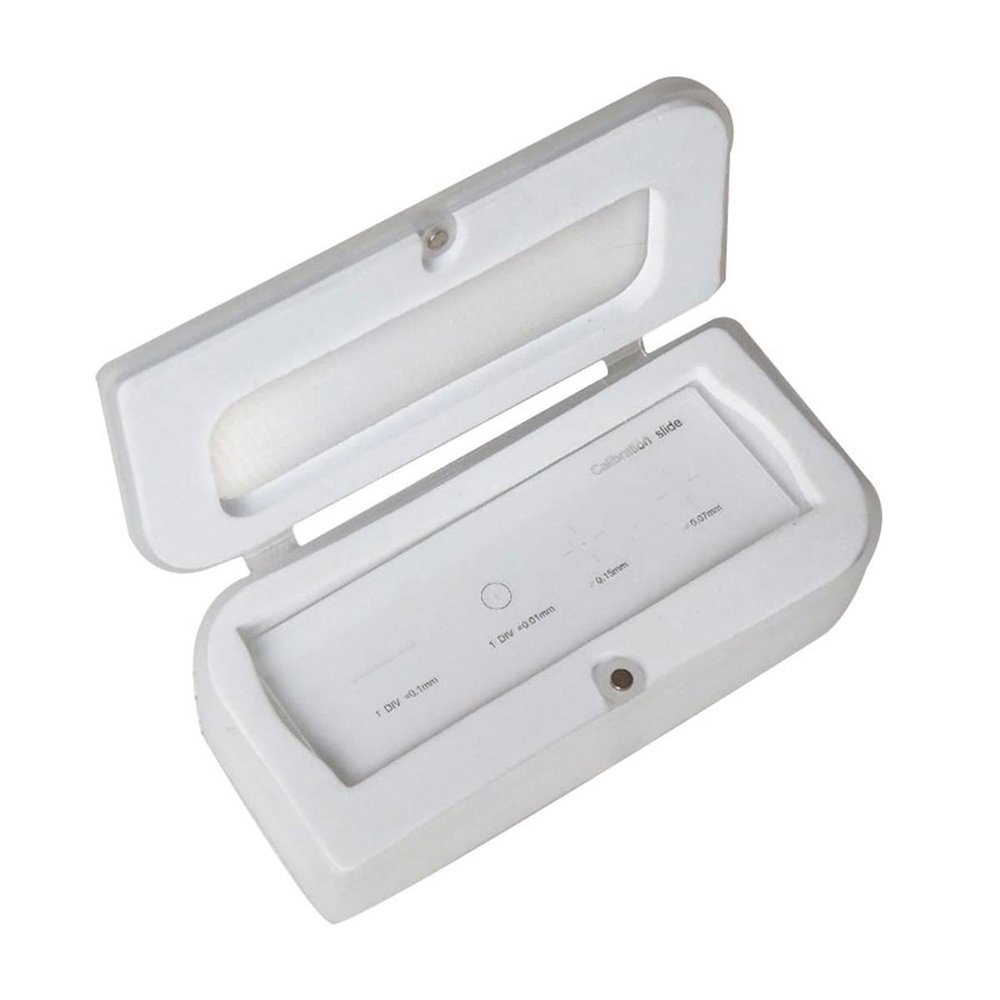 Joebo Microscope Kit Microscope Stage Calibration Glass Slide with 0.01MM Micrometer with 4 Reticle Microscope Lens Adapters