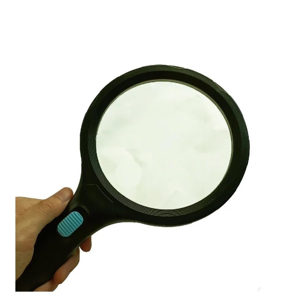 Joebo Microscope Kit 138mm Large Reading Magnifier 12 LED Magnifying Glass Non-Slip Handle Dual Magnification Loupe Microscope Lens Adapters, 1.8X 5X