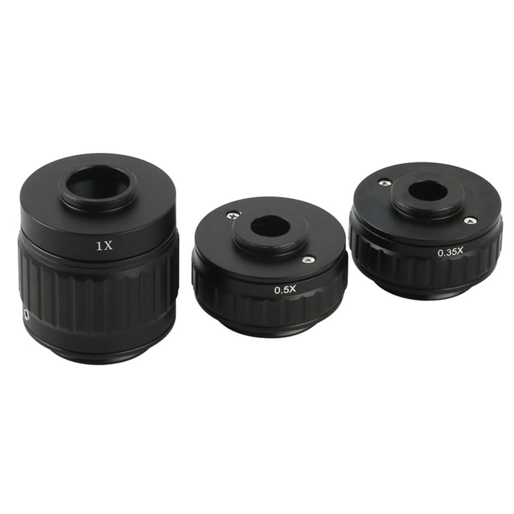 JOEBO Microscope Kit C Mount Adapters Lens 0.35X 0.5X 1X CTV for Trinocular Stereo Microscope 38MM Microscopio Camera Microscope Lens Adapters (Color : 0.35X 0.5X 1X)