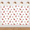 5x3ft White Cherry Themed Backdrop Fruits Cartoon Backdrops Cherry Themed Photography Background Photo Studio Props for Boys Girls Baby Shower 1st 2nd 3rd Birthday Cherry Themed Decor Supplies view 1