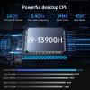 Mini PC i9, Desktop Computer with Core i9-13900H, 14 Cores Upto 5.4GHz, Windows 11 Pro, 32G DDR4, 2T M.2 PCIE4.0 SSD, Dual LAN, DP/HDMI/USB-C Triple Display, Support 8K/4K@60Hz, WiFi6E/BT5.3, VESA view 2