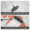 Heavy Duty Floor Scrub Brush with Long Handle, Adjustable Stainless Steel Handle, Stiff Bristles & Rubber Squeegee Scraper, Concrete Floor Scrubber for Cleaning Floor Concrete Deck Hardwood Patio Tile view 3
