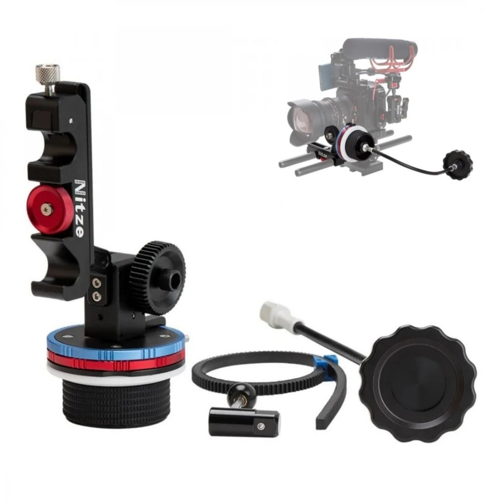 DirectNine Basics Follow Focus Nitze Follow Focus Kit with Crank and Whip for Follow Focus Gear Adjustment Within 50mm, MF15B-KIT