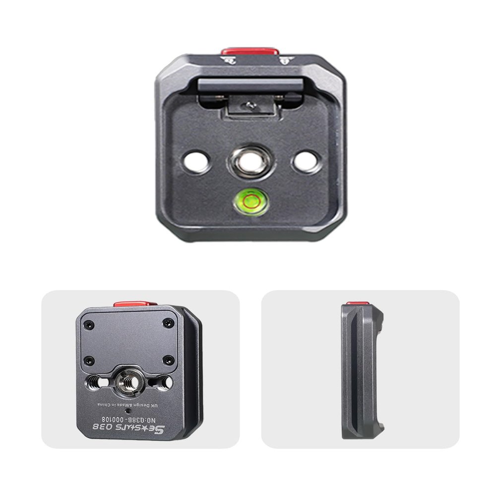 IFOOTAGE Quick Release Base Q38 Base,with Two Standard 3/8 Screw Holes,A 1/4" Convert Screw,Can Stall on Monopod,Camera Tripod,Slider