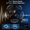 Moman Motorcycle Intercom, H2E Eagle-Like Helmet Headset Communication System with Dual Chip for Audio Multitasking HiFi/Music Sharing/FM/AI Voice (1Pack), Motorcycle-Intercom-Helmet-Headset-Headphone view 3