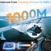 Moman Motorcycle Intercom, H2E Eagle-Like Helmet Headset Communication System with Dual Chip for Audio Multitasking HiFi/Music Sharing/FM/AI Voice (1Pack), Motorcycle-Intercom-Helmet-Headset-Headphone view 4