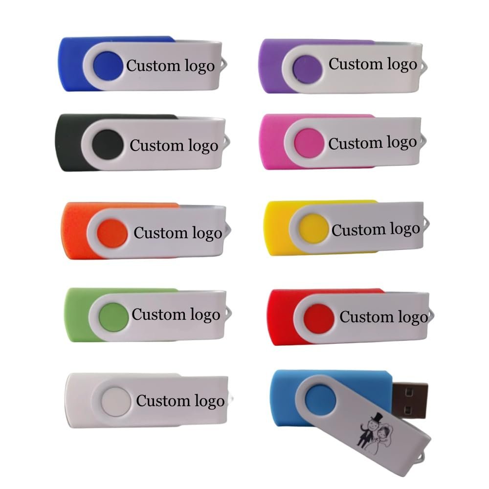 10pcs 128GB Custom USB Flash Drive for Graduation Gift with Your Logo,Personalized USB Thumb Drive Memory Stick with Company/Wedding/Photography Logo,USB Storage Pendrive Unique Gift (128GB(USB 2.0))