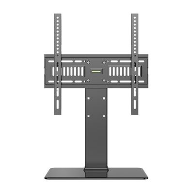 REEKOS TV Stand TV Bracket Universal TV Stand for 26-55 Inch TVs, Height Adjustable TV Mount Stand with Tempered Glass Base, Holds Up to 88 Lbs TV Mount Stand for Living Room Bedroom