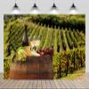 chnywork 5x3ft Vineyards Backdrop Europe Italy Tuscany Grape Farm White Wine Barrel Grape Cheese Countryside Scenery Background Harvest Wine Party Decorations Photo Booth Props Wallpaper view 1