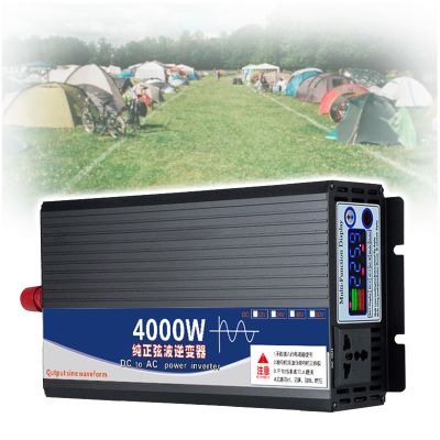 12V/24V/48V DC to AC Converter Car Inverter, Pure Sine Wave Power Inverter, Home Truck Emergency Boat Camping Vehicle Inverter,12V to 220V-4000W