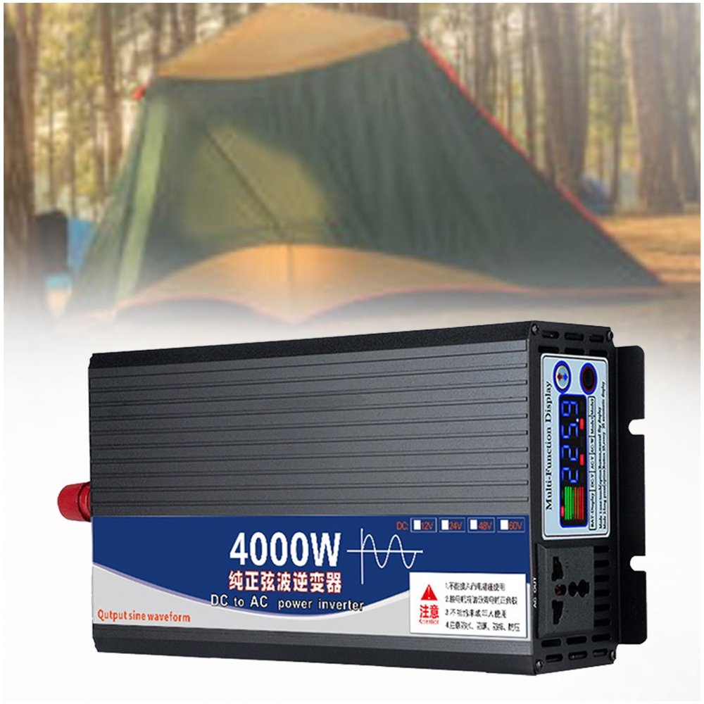 Eastnmythet DC to AC Voltage Converters, 4000W/5000W Car Power Inverter, Outdoor Camping Pure Sine Wave Power Inverter, for RV Travel,24V to 110V-4000W