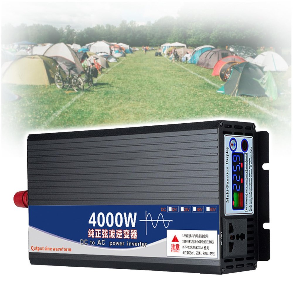 12V/24V/48V DC to AC Converter Car Inverter, Pure Sine Wave Power Inverter, Home Truck Emergency Boat Camping Vehicle Inverter,48V to 220V-4000W