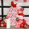 Pink Strawberry Stretchy Arch Cover Backdrop Photo Booth Background Birthday Baby Shower Baptism Party Decoration Curved Top Frame Spandex (GX-2667,5x3ft) view 4
