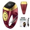 Hitopin Smart Ring Tasbih Counter for Muslim Islamic Prayer - Digital Electronic Tally Tasbeeh Zikr (Brown, 18mm) view 4