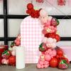 Strawberry Arch Covers Stretchy Backdrop Photo Booth Background Arched Backdrop Cover Stretchy Cover for Party Decoration Round Top Frame Spandex Cover (GX-2668,7.2x4ft) view 4