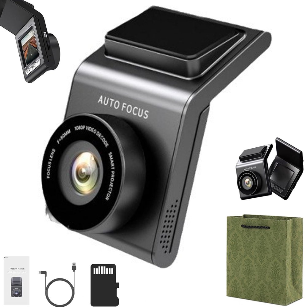 Self-Adhesive HD Dashboard Camera, 2024 Upgrade 4K Front Dash Camera for Cars, Mini Dashboard Car Recorder Camera with Night Vision, Loop Recording, 24H Parking Mode (USB Power Cable,32G)