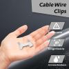 Biaungdo 100 Pcs Cable Wire Clips with Two Steel Nails, 14mm White Cable Clips Nail Management Nail-in Clamps Wall Wire Cable Fasteners for Ethernet Cord, Cable(7mmx2) view 3