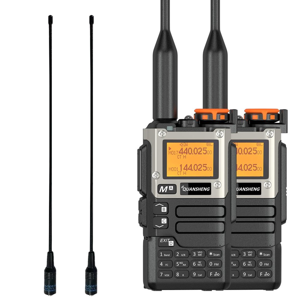 2 Pack QUANSHENG UV-K5 8 Radio DTMF Walkie Talkie with NOAA Weather Forecast Type-c Charging Dual Band UV-K6 with 771 Antenna Upgede Version UV-K5 Two Way Radio