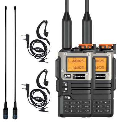 2 Pack QUANSHENG UV-K5 8 Radio DTMF Walkie Talkie with NOAA Weather Forecast Type-c Charging Dual Band UV-K6 with 771 Antenna Upgede Version UV-K5 Two Way Radio with Earpiece