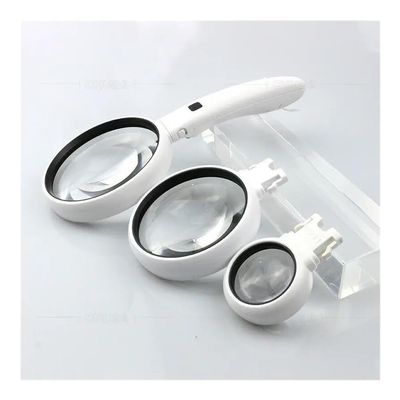 JOEBO Microscope Kit 90 75 37MM Interchangeable Magnifier Sheet Lens Handheld Newspaper Reading Magnifying Glass with Led Lights 3.5X 5X 11x Loupe Microscope Lens Adapters