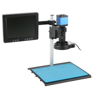 Joebo Microscope Kit 1080P VGA HDMI IMX307 Industrial Lab Video Microscope Camera + 100X C-Mount Lens + 56 LED Ring Light + Stand + 8"" LCD Microscope Lens Adapters (Color : 14MP HDMI VGA)