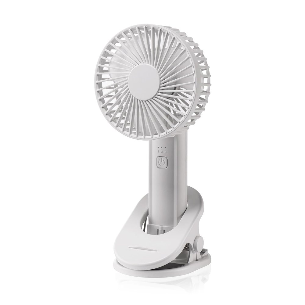 MINGPINHUIUS Foldable Handheld Clip Fan: 180Rotation Small Pocket Desk Fans USB Rechargeable Clip on Fan with 3-speed Travel Personal Electric Mini Fan for Camping, Treadmill and Car(White)
