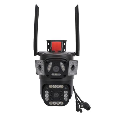 Dioche 8MP 4K Triple Lens Security Camera with Full Color Night Motion Detection for Outdoor Use (US Plug)
