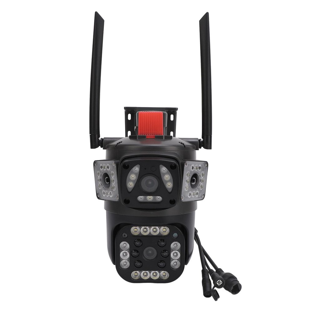 Dioche 8MP 4K Triple Lens Security Camera with Full Color Night Motion Detection for Outdoor Use (US Plug)