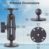 Keuvirya Aluminum Fish Finder Mount with 1" B-Size Ball, 360 Rotation Depth Finder Bracket for Boats with Double AMPS Round Plates, 5.6" Long Arm Marine Electronic GPS Mount for RAM Kit view 3