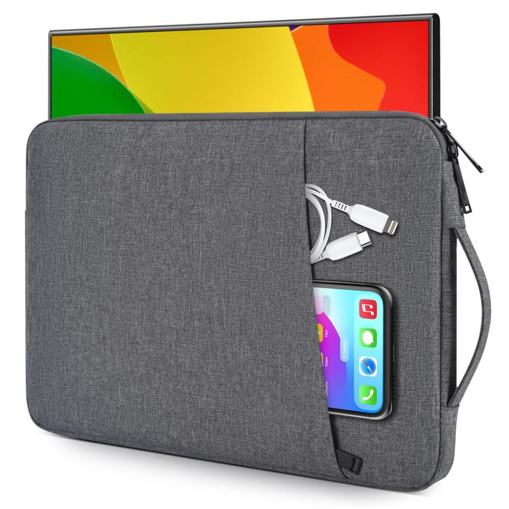 18.5 Inch Portable Monitor Case Protective Sleeve for InnoView VisionOwl Upperizon Usparkle Ingnok aimuonos Ingnok Motyeowe Cocopar EVICIV HONGO, 18-18.5" Portable Monitor Carrying Case Bag, Gray